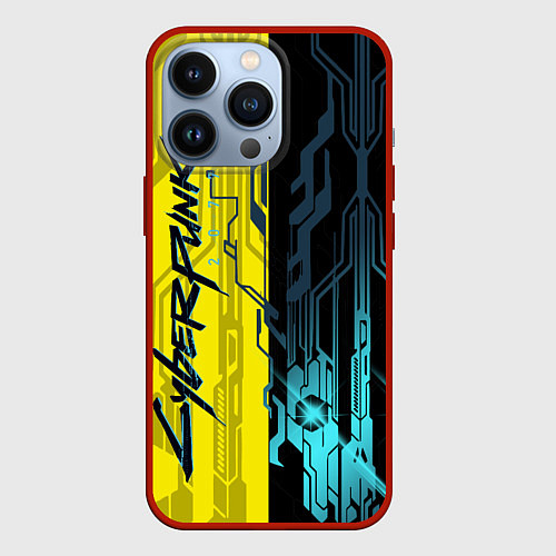 Чехол iPhone 13 Pro CYBERPUNK 2077 Логотип / 3D-Красный – фото 1