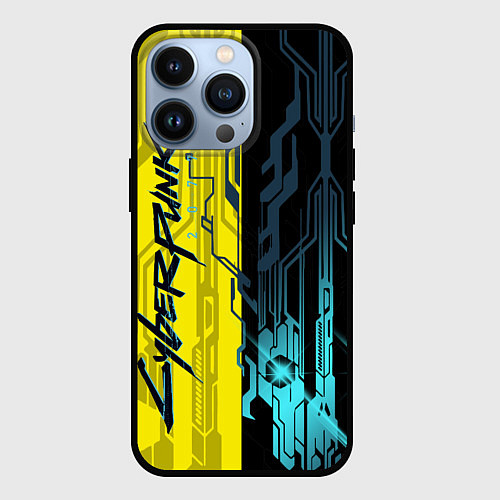 Чехол iPhone 13 Pro CYBERPUNK 2077 Логотип / 3D-Черный – фото 1