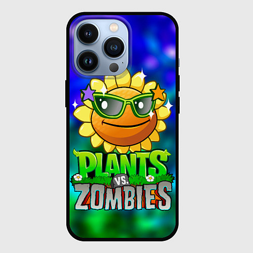 Чехол iPhone 13 Pro Plants vs Zombies подсолнух / 3D-Черный – фото 1