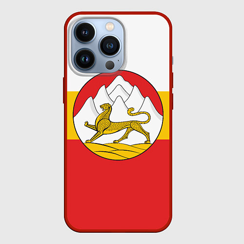 Чехол iPhone 13 Pro Северная Осетия Алания Флаг / 3D-Красный – фото 1