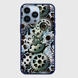 Чехол для iPhone 13 Pro Стимпанк шестеренки Steampunk, цвет: 3D-тёмно-синий