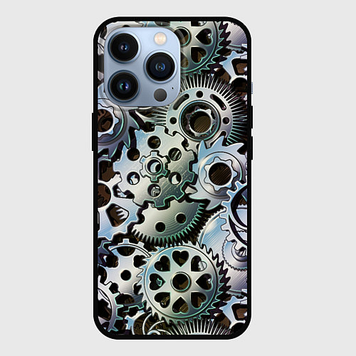 Чехол iPhone 13 Pro Стимпанк шестеренки Steampunk / 3D-Черный – фото 1