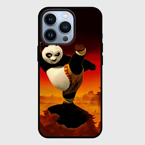 Чехол iPhone 13 Pro Кунг-фу Панда New / 3D-Черный – фото 1