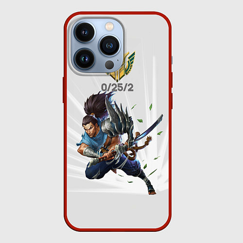 Чехол iPhone 13 Pro Yasuo Meme / 3D-Красный – фото 1