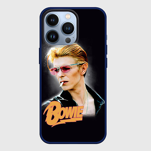 Чехол iPhone 13 Pro David Bowie Smoking / 3D-Тёмно-синий – фото 1