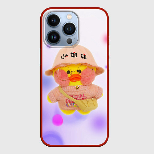 Чехол iPhone 13 Pro УТОЧКА ЛАЛАФАНФАН Fan Fan Duck / 3D-Красный – фото 1