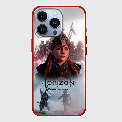 Чехол iPhone 13 Pro Элой Horizon Forbidden West game / 3D-Красный – фото 1