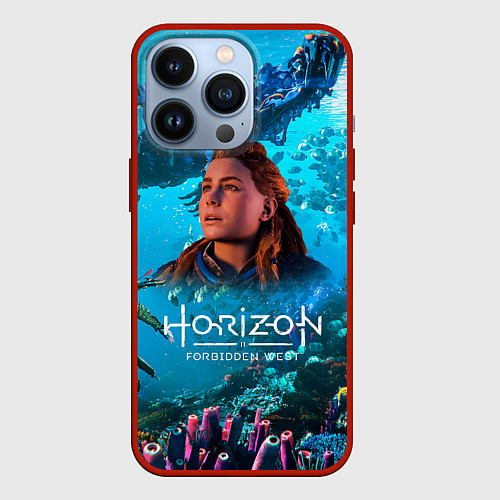 Чехол iPhone 13 Pro Horizon Forbidden West Подводный мир / 3D-Красный – фото 1