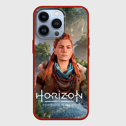 Чехол iPhone 13 Pro Элой дикий лес Horizon / 3D-Красный – фото 1