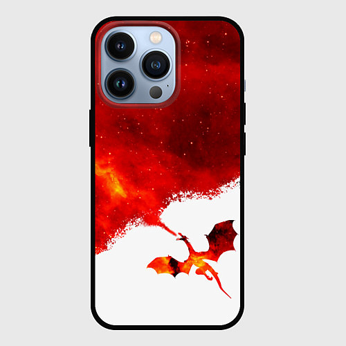 Чехол iPhone 13 Pro ДЫХАНИЕ ЗВЕЗДНОГО ДРАКОНА DRAGON FIRE / 3D-Черный – фото 1