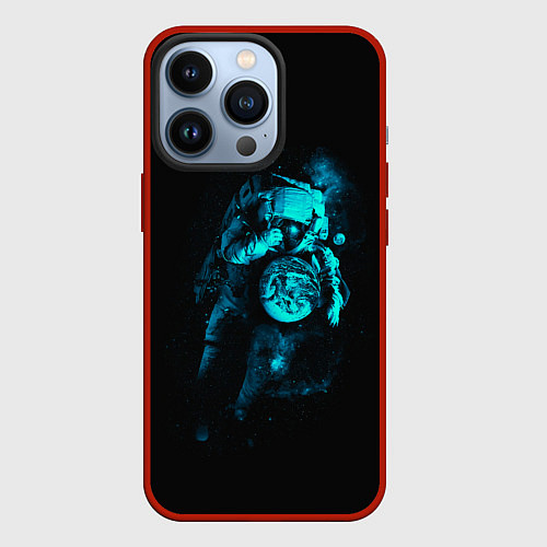 Чехол iPhone 13 Pro Неоновый астронавт Neon Astronaut / 3D-Красный – фото 1