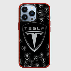 Чехол для iPhone 13 Pro TESLA BIG LOGO PATTERN, цвет: 3D-красный