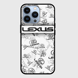 Чехол для iPhone 13 Pro LEXUS BIG EMBLEMA PATTERN, цвет: 3D-черный