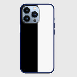 Чехол для iPhone 13 Pro Black and white чб, цвет: 3D-тёмно-синий