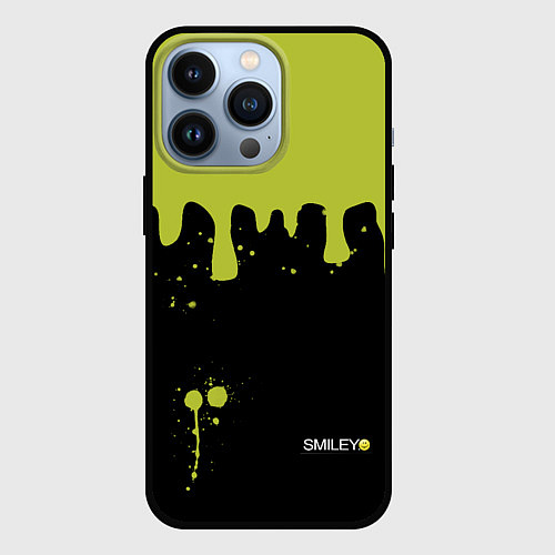 Чехол iPhone 13 Pro Smiley Смайл Брызги / 3D-Черный – фото 1