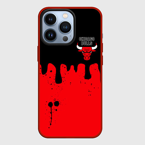 Чехол iPhone 13 Pro Chicago Bulls Чикаго Буллз Логотип / 3D-Красный – фото 1