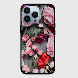Чехол для iPhone 13 Pro Цветочное полотно, цвет: 3D-черный