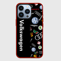 Чехол для iPhone 13 Pro Volkswagen Group Half Pattern, цвет: 3D-красный