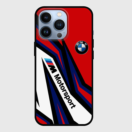 Чехол iPhone 13 Pro БМВ МОТОСПОРТ BMW MOTOSPORT / 3D-Черный – фото 1