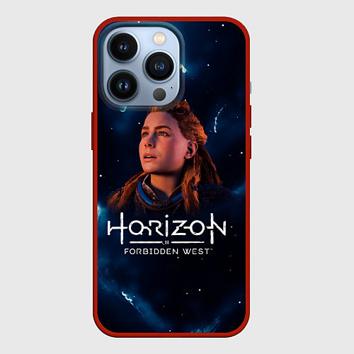 Чехол iPhone 13 Pro Horizon Forbidden West - Молнии / 3D-Красный – фото 1