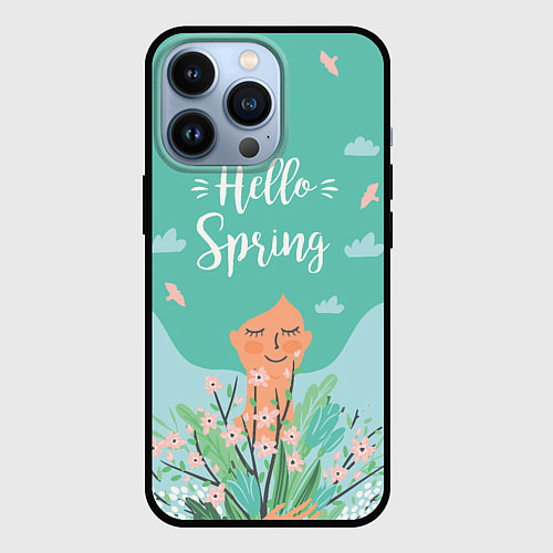 Чехол iPhone 13 Pro Hello spring / 3D-Черный – фото 1
