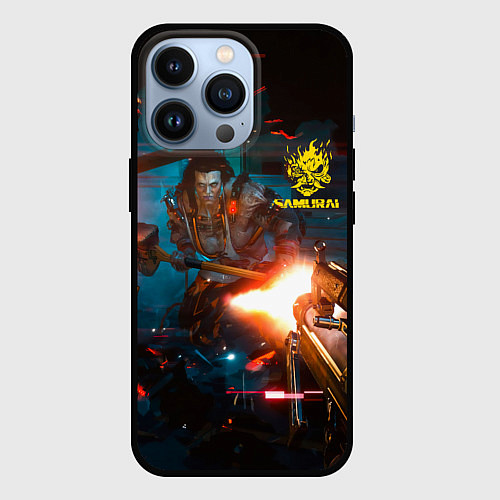 Чехол iPhone 13 Pro Cyberpunk 2077 Night city / 3D-Черный – фото 1