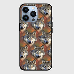 Чехол iPhone 13 Pro Волки Wolfs паттерн