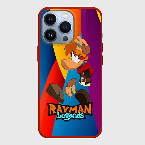 Чехол iPhone 13 Pro Rayman Радужный фон / 3D-Красный – фото 1