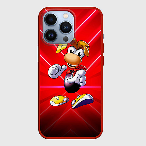 Чехол iPhone 13 Pro Бегущий Rayman 3D / 3D-Красный – фото 1