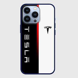 Чехол iPhone 13 Pro ТЕСЛА -TESLA КРАСНАЯ ЛИНИЯ МИНИМАЛИЗМ