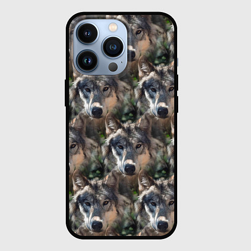 Чехол iPhone 13 Pro Волки клипарт wolfs / 3D-Черный – фото 1