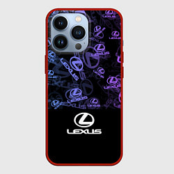 Чехол iPhone 13 Pro LEXUS LOGO NEON PATTERN