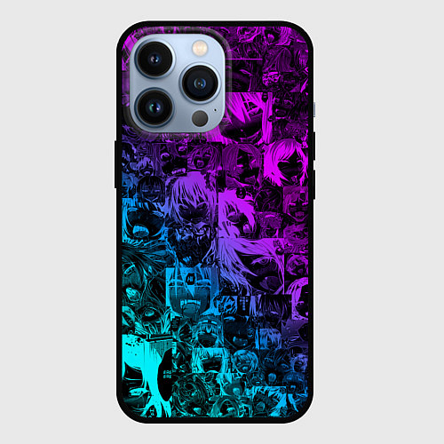 Чехол iPhone 13 Pro AHEGAO NEON GIRL НЕОНОВЫЙ АХЕГАО / 3D-Черный – фото 1