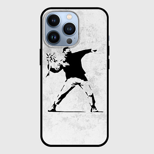 Чехол iPhone 13 Pro BANKSY БУНТ RIOT БЭНКСИ / 3D-Черный – фото 1