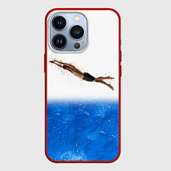 Чехол для iPhone 13 Pro Спортивное плавание Aqua sport, цвет: 3D-красный