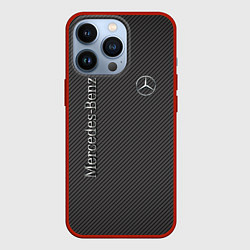 Чехол для iPhone 13 Pro Mercedes карбоновые полосы, цвет: 3D-красный