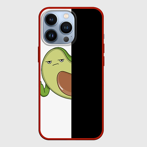 Чехол iPhone 13 Pro Злой авокадик / 3D-Красный – фото 1