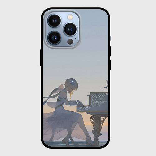 Чехол iPhone 13 Pro LUMINE PLAYS PIANO GENSHIN IMPACT / 3D-Черный – фото 1