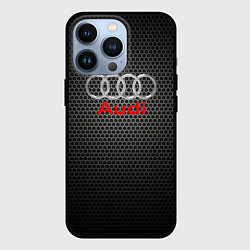 Чехол для iPhone 13 Pro Audi карбон, цвет: 3D-черный