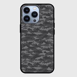 Чехол iPhone 13 Pro Тёмно-Серый Камуфляж Рыбака