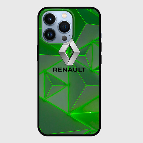 Чехол iPhone 13 Pro RENAULT РЕНО abstraction / 3D-Черный – фото 1