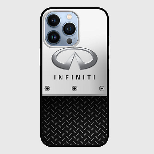 Чехол iPhone 13 Pro Infiniti сталь / 3D-Черный – фото 1