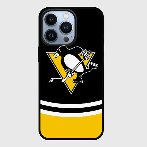 Чехол iPhone 13 Pro Pittsburgh Penguins Питтсбург Пингвинз / 3D-Черный – фото 1