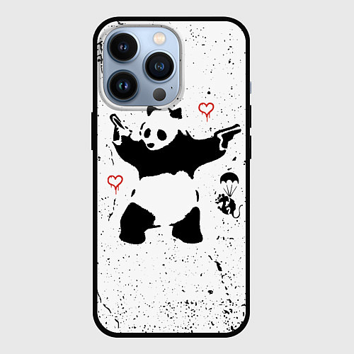 Чехол iPhone 13 Pro BANKSY БЭНКСИ панда / 3D-Черный – фото 1