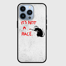 Чехол iPhone 13 Pro Banksy - крыса надпись