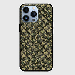 Чехол для iPhone 13 Pro Камуфляж с Сеткой, цвет: 3D-черный