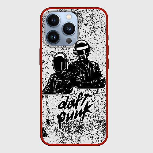 Чехол iPhone 13 Pro Daft Punk B&W / 3D-Красный – фото 1