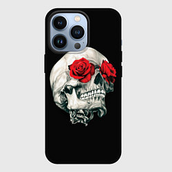 Чехол для iPhone 13 Pro Череп Розы, цвет: 3D-черный