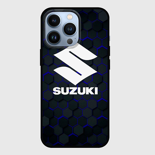 Чехол iPhone 13 Pro SUZUKI 3D плиты / 3D-Черный – фото 1