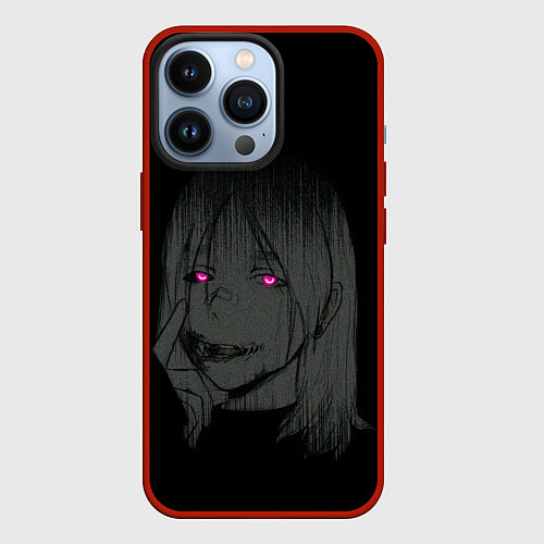 Чехол iPhone 13 Pro Девушка с неоновыми глазами / 3D-Красный – фото 1